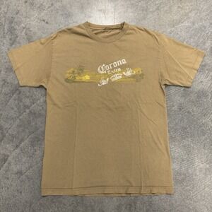 Vtg Corona Extra Beer T-Shirt Men's Khaki Brown Earthtone Party Medium